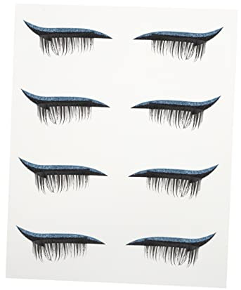 Ipetboom 4pares Delineador de Ojos y Pestañas Postizas Cinta Adhesiva para Delineado Calcomanias Brillantes para Maquillaje