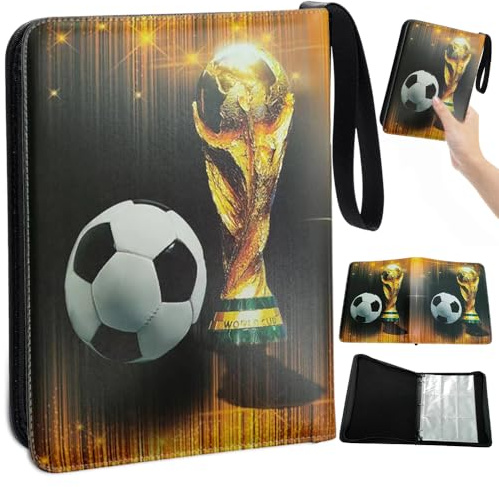 Sammelalbum Fußball Karten, Fussball Sammelkarten Album Ordner 50 Seiten 400 Karten Sammelkarten Album Fussball 4 Taschen, Sammelmappe Fussballkarten, Karten Halter Für Fußball Basketball