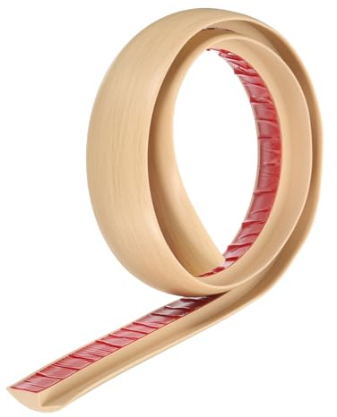 QUARKZMAN Bande de Transition de Sol 1,6 3,33ft en Pvc Auto-Adhésif pour Tapis vers Carrelage avec Bordure de Transition Peel And Stick pour Sols Inégaux Hauteur 7mm, Grain de Bois Beige