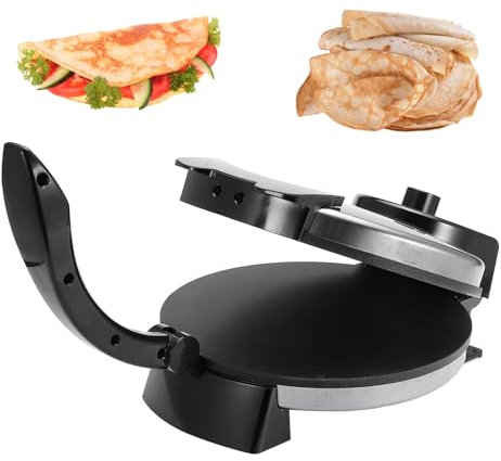 Electric Roti Maker, Adjustable Temperature Control, Non-Stick Stainless Steel Tortilla Press for Flour Tortilla