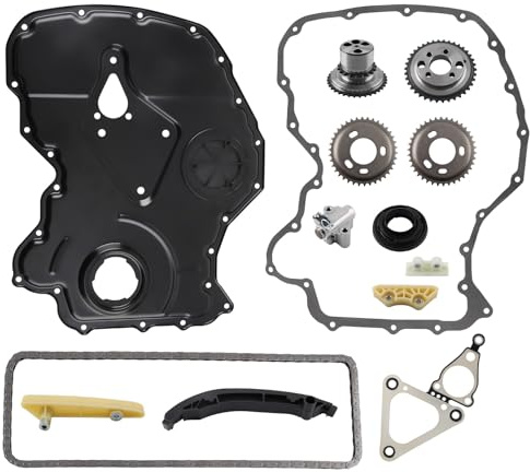 maXpeedingrods 1096223, 1102608 Engine Timing Chain Cover Set Assembly for Ford Transit Platform, Ranger 2.2 Tdci 4X4, for Land Rover Defender 2.4 RWD Complete Timing Chain Assembly LR004403, LR004457