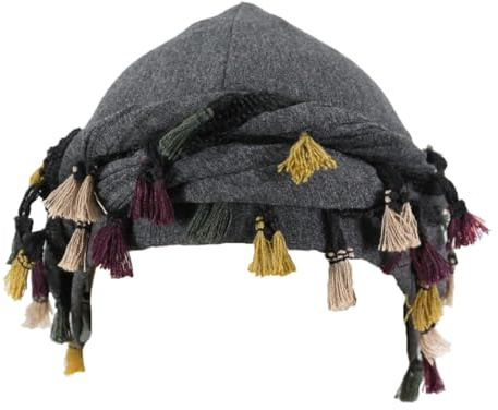 HIQIU Vintage turban herr durag, satin fodrad stretch huvud halsduk, män twist turban durag huvudduk huvudbonad hatt, #B mörkgrå, 58-60