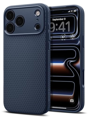 Spigen Liquid Air Phone Case Compatible with iPhone 17 Pro [Military-Grade Drop Protection] - Navy Blue