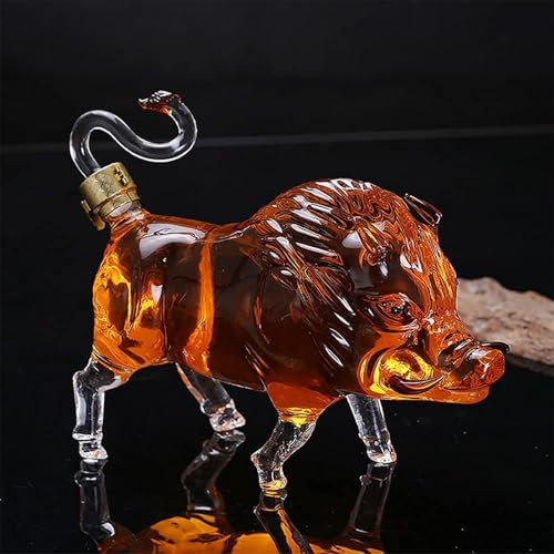 Carafe A Decanter Vin - Bouteille Whisky, Carafes À Vin En Forme D'animaux, Statues D'animaux, Carafe À Whisky En Forme De Sanglier, Carafe À Liqueur En Verre Pour Scotch Et Vodka