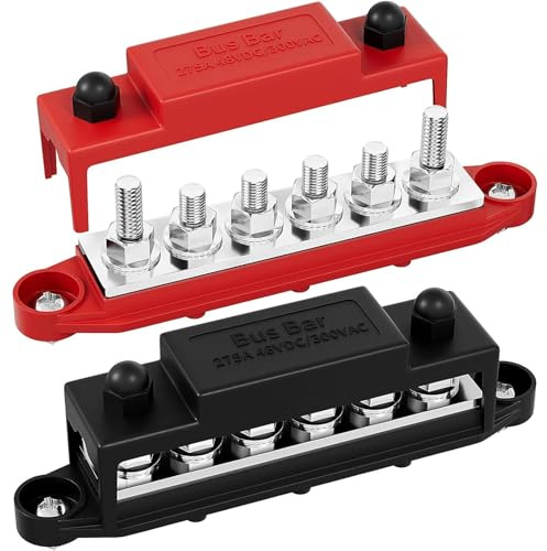 ZYFHYU Morsettiera sbarre 275A Bus Bar 12V Blocco di distribuzione dell'alimentazione 6 x M8 for distributore alimentazione for auto audio automobilistico per Auto Camion Barca