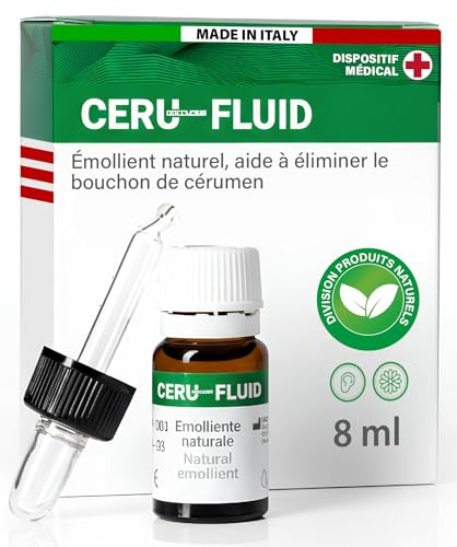 Ohrentropfen 8ml – Natürlicher Ohrenschmalz Auflöser Ceru Fluid – Sicheres Entfernen von Cerumen mit Tropfer – Made in Italy