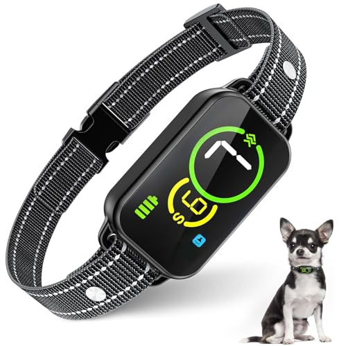 Collare anti-abbaio per cani: collare vibrante umano impermeabile – risolve i reclami dei vicini per casa/notte/all'aperto, perfetto per cani di piccola taglia/principianti/anziani con forza limitata
