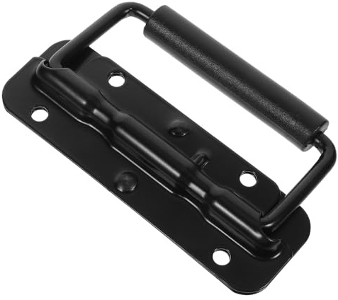 Mobestech Asa Plegable de Resorte Negra de Acero Inoxidable 120 Mm para Caja Industrial, Tirador Resistente para Maleta y Manija de Armario, Accesorio Duradero para Equipo de Almacenamiento