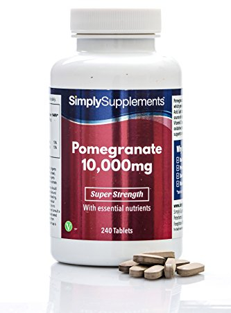 Granatapfel 11.250mg - 240 Tabletten - Geeignet für Veganer - Versorgung für bis zu 80 Tagen - SimplySupplements