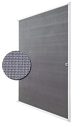 Deco4Me Fliegengitter Fenster mit Rahmen - Weiß, 130 x 150 cm, individuell kürzbar - Mückenschutz u. Insektenschutz Fenster ohne Bohren - Fliegenschutz, Fenstergitter, Mückennetz