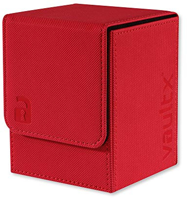 Vault X Sammelkarten-Deckbox, 80+ Karten, Premium-Exo-Tec-Material, Toplader-Kartenaufbewahrungsbox mit Magnetdeckel, für MTG Commander, TCG (Rot)
