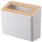 YAMAZAKI 5231 RIN Table Trash Can, white, ABS Resin/Wood, 22 x 9 x 15.5 cm
