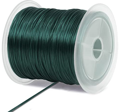 LEREATI Filo Elastico per Braccialetti, Filo Nylon per Braccialetti Fili di Plastica Cordoncino Cordino Elastico per Braccialetti, Perline, Collane, Fai da Te Artigianali (Verde Scuro)