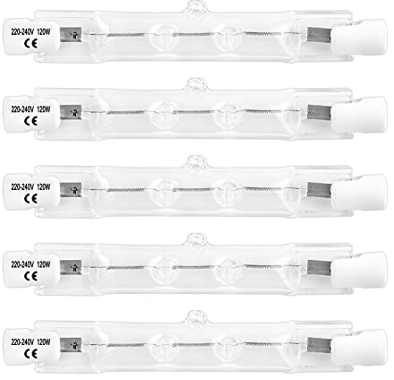 SCNNC R7S Halogen Leuchtmittel 78MM 120W Dimmbar, 220-240V, 1800LM Warmweiß 2700K, Halogen R7S 78MM für Flutlichter, Sicherheitslichter, Landschaftsbeleuchtung, 5 Stück