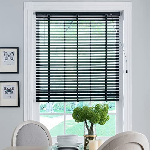 LBB Real Wood Venetian Blinds are made of FSC Certified Basswood 50mm Wooden Blackout Blind (Black, 120x160cm(WxH))
