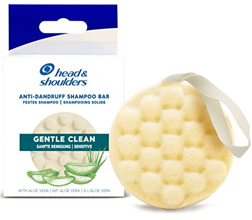 Head & Shoulders Anti-Dandruff Solid Shampoo Bar, Gentle Clean, With Aloe Vera, 70g