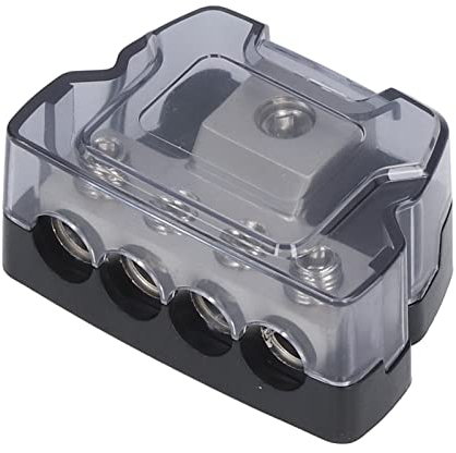 Blocco di distribuzione dell'alimentazione a 4 vie, portafusibile amplificatore Splitter distributore di terra Amplificatore audio per auto Accessori elettronici per veicoli