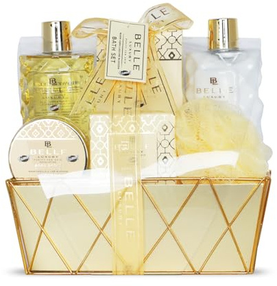 Coffret Cadeau pour Femme | Produits de Bain Vanille et Tilleul | Idée de Cadeau Original pour Femmes | Idéal Anniversaire Maman | Panier de Beauté, Soin et Bien-être |Belle Luxury av Gloss!