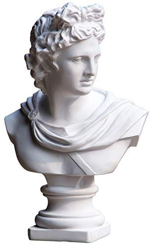 Apollo Büste Kopf Statue Ornamente 31 cm Harz Charakter Modell Skulptur Klassische antike griechische Statue Figur for Dekoration Sammlung