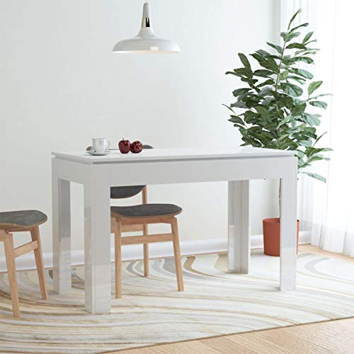 Homgoday Esstisch Hochglanz-Weiß 120x60x76 cm Holzwerkstoff Tisch Model800762