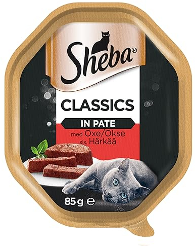 Sheba Classics mit Rindfleisch – Nassfutter für Katzen in Pastete (22 x 85g)