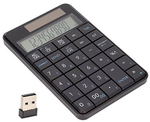 Pavé Numérique de Calculatrice, Clavier Numérique sans Fil, 29 Touches, sans Fil 2,4 GHz, Confort de Manœuvre, Panneau Solaire, Adapté Aux Ordinateurs Portables, Banques, écoles