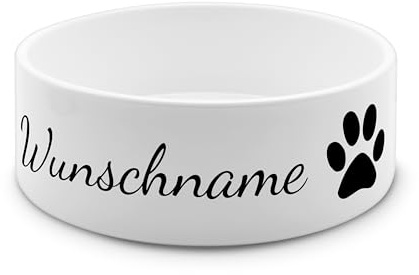 PrintPlanet® - Futternapf mit Name oder Text personalisiert - Für Katzen und kleine Hunde - Napf Hundenapf Katzennapf selbst gestalten - Layout 03