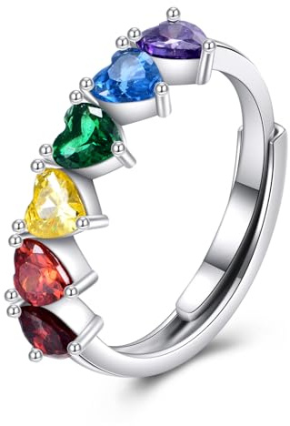 VONALA Anello da donna in argento Sterling 925 con girasole/nodo celtico/Claddagh/Abbraccio/arcobaleno/Rose Flowe/Luna e Stella Promessa anello gioielli regalo per lei, Small, Argento sterling,
