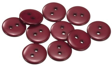 QUARKZMAN 10 Stück Dunkelrot Knöpfe 12,5 mm Große Nähknöpfe 2 Löcher Harz Runde Bastelknöpfe Ersatzknöpfe für Mantel Kleidung Jacke Hemden Blazer DIY Handwerk Scrapbooking Dekoration