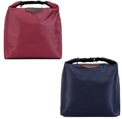 ZAHD 2 Stück Mini-Kühltasche mit Reißverschluss – wasserdichte Tasche für Arbeit, Schule, Outdoor (rot/blau)