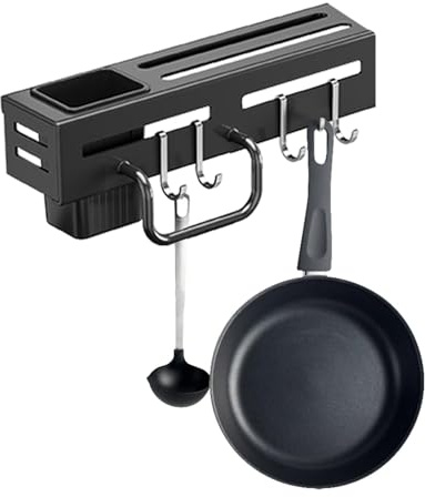 Support mural pour couteaux, support pour couteaux,Porte-baguettes - Support mural polyvalent sans poinçon avec crochets pour ustensiles de cuisine, usage domestique et hôtelier