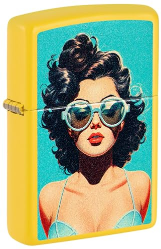 Zippo Windproof Lighter - Vintage Pinup Design - Refillable - Gift Box - Metal - Made in USA
