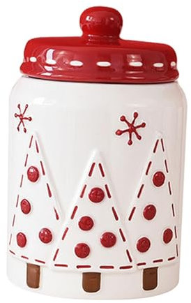 KESOTO Tarro de Cerámica para Galletas Y Té Suelto, Recipiente para Aperitivos, 11 Cm X 10.8 Cm X