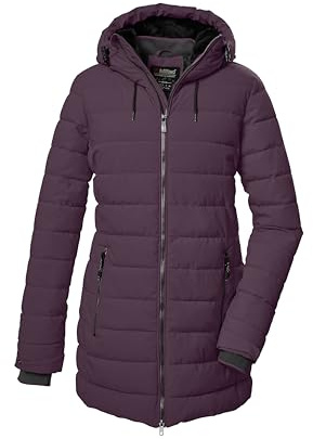 killtec dam quiltad parka/parkas med huva KOW 55 WMN QLTD PRK, plommon, 46, 41809-000