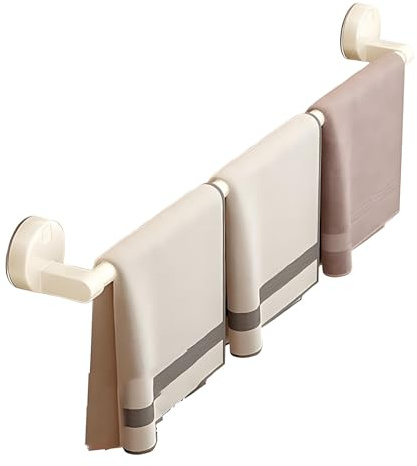 Porte Serviettes à Ventouse, Porte Serviettes pour Salle de Bain, Cuisine ou Balcon, Barre de Serviette de Salle de Bain, Tige de Serviette décorative Moderne, sans perçage(Blanc,30CM/11.8 in)