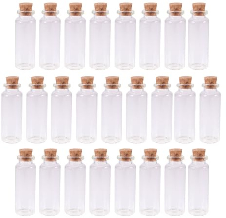 PRETYZOOM Mini Frascos de Los Deseos de 30 Ml con Tapón de Corcho Tapas para Tarros de Boticario para Almacenar Especias