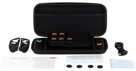 Konix Pack d'accessoires Gaming Starter Kit pour Console Nintendo Switch 2 - Housse - 4 appuie-Pouces - Verre trempé - Boîtier 9 Jeux - Écouteurs