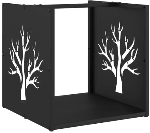 vidaXL Portant de Bois Chauffage Noir 40x40x40 cm