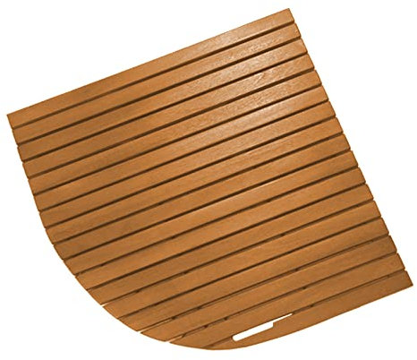 Caillebotis de bagnoire Bambou, Grand tapis de douche en teck, panneau de drainage de 3,2 cm de hauteur pour cabine de douche intérieure, tapis de bain en bois, pieds surélevés, forme de losange à se