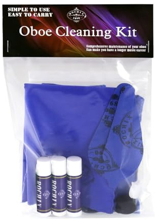 Kit de limpieza de oboe, kit de limpieza y mantenimiento de oboe, hisopos de oboe, grasa de corcho, papel absorbente, papel en polvo, chinchetas, paños de limpieza, kit de mantenimiento de