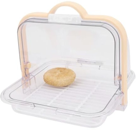 AMYSTY Caja De Pan Panera para Pan Paneras para Cocina Contenedores para Almacenar Pan Panera Transparente con Tapa Y Asa Caja Contenedor De Pan