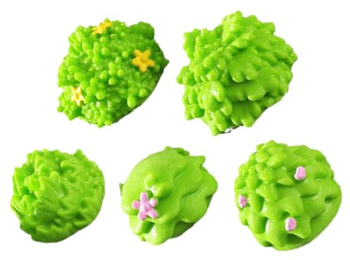 Gatuida 5 Piezas Accesorios de Jardín Miniatura Plantas de para DIY Decoración Realista para Bonsai y Mini Incluye Hierba y Flores Artificiales