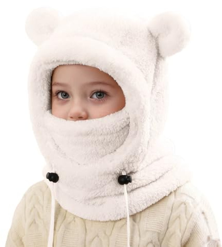 Generico Bambini Passamontagna 2 in 1 con Sciarpa con Cappuccio, Sciarpa Berretto Morbido e Caldo Cappello Invernale a Maglia Antivento, Scaldacollo Beanie Berretto per Ragazzo Ragazza 0 a 8 Anni