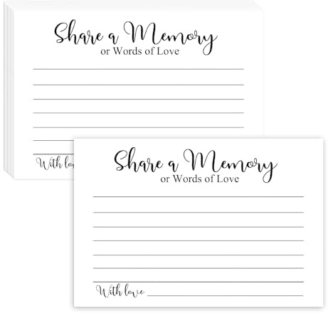 50Pcs Share a Memory Card, Funeral Memorial Cards, Memory Cards for Retirement, Anniversary, Graduation, Birthday, Bridal Shower Games