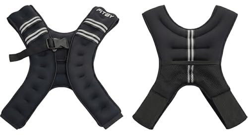 Fitby Viktväst 10 kg Justerbar - Träningsväst för CrossFit, Löpning, Calisthenics, Kondition och Styrketräning, Andningsbar, Vattenresistent, Svart