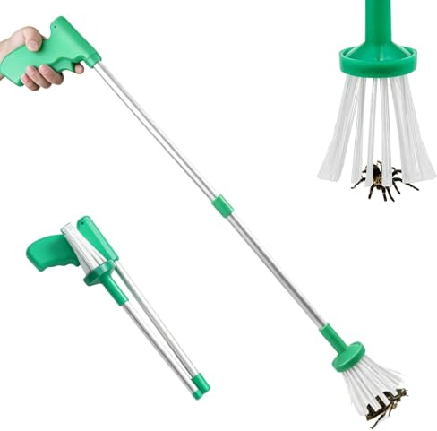 Attrape Araignée, Attrape Insecte Pliable Extra Long 83cm avec Manche, Pince à Araignées sans Contact, Idéal pour Une Capture et Une Élimination Sûres (Vert)