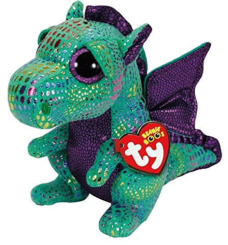 Ty 36186 - Cinder - Drache mit Glitzeraugen und glitzerndem Körper, Beanie Boo's, 15 cm, grün