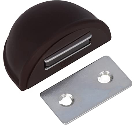 Amig - Tope Magnético para Puertas de Paso - Diámetro 48 x 25 mm - Modelo 403 - Plástico - Marrón - Fijación en el Suelo - Protección para tus Puertas, Ventanas y Muebles