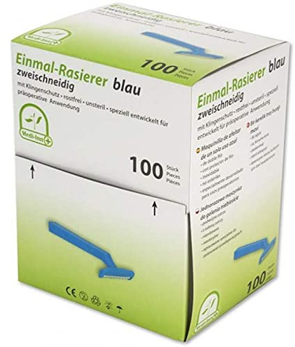 Medi-Inn Einmalrasierer Einwegrasierer Farbe blau (zweischneidig, 300 Stück)