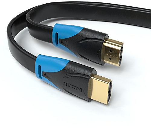 JAMEGA - 5m HDMI-Kabel Flach | 4K Ultra HD 2160p / Full HD 1080p | 144 Hz / 3D / ARC/HDR/CEC/Ethernet | für Beamer, TV, Notebook, PC, PS4, XBOX uvm.